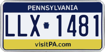 PA license plate LLX1481