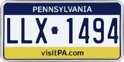 PA license plate LLX1494
