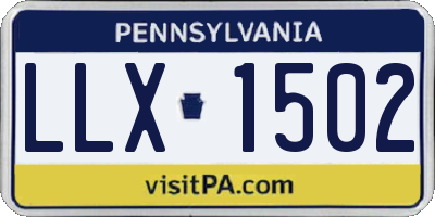 PA license plate LLX1502