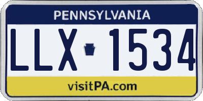 PA license plate LLX1534