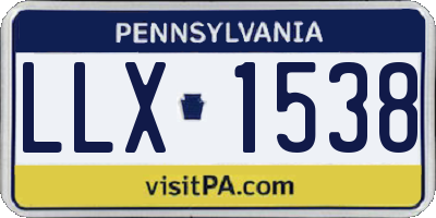 PA license plate LLX1538