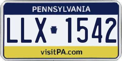PA license plate LLX1542
