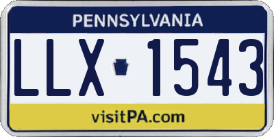 PA license plate LLX1543