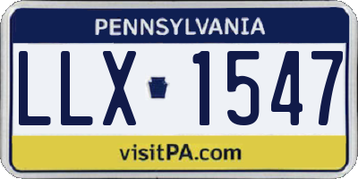 PA license plate LLX1547