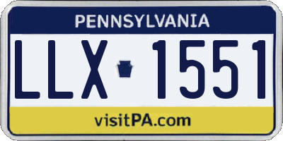 PA license plate LLX1551