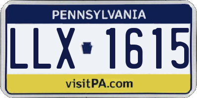 PA license plate LLX1615