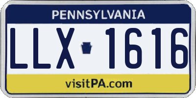 PA license plate LLX1616