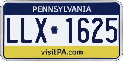 PA license plate LLX1625
