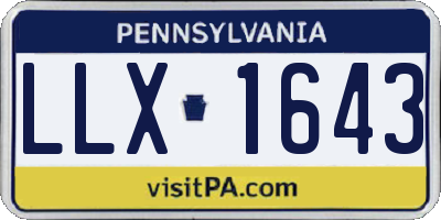PA license plate LLX1643