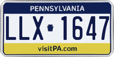 PA license plate LLX1647