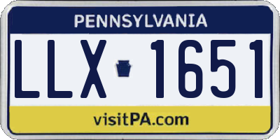 PA license plate LLX1651