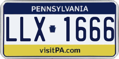 PA license plate LLX1666
