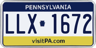 PA license plate LLX1672