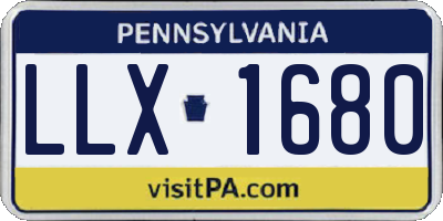 PA license plate LLX1680