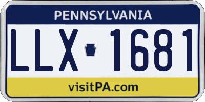 PA license plate LLX1681
