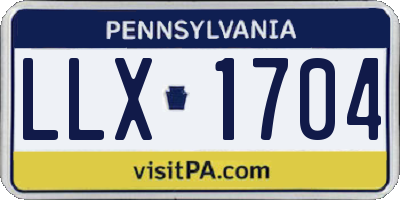 PA license plate LLX1704