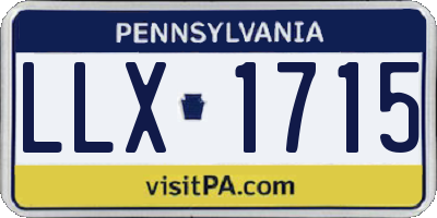PA license plate LLX1715