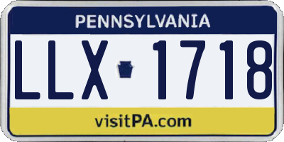 PA license plate LLX1718