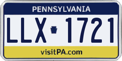 PA license plate LLX1721