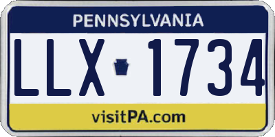 PA license plate LLX1734