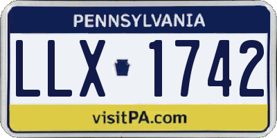 PA license plate LLX1742