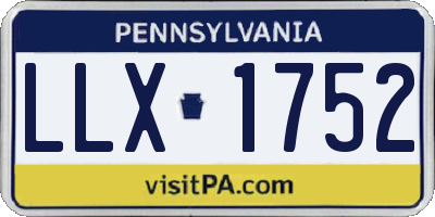 PA license plate LLX1752