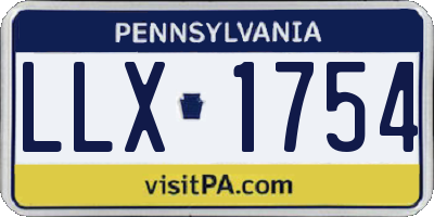PA license plate LLX1754