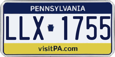 PA license plate LLX1755
