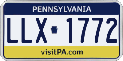 PA license plate LLX1772