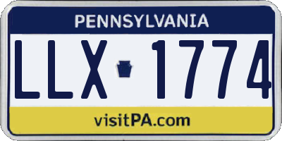 PA license plate LLX1774