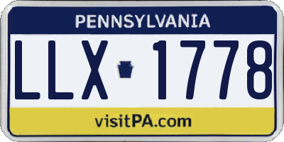 PA license plate LLX1778