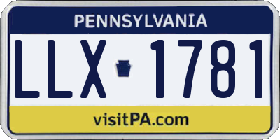 PA license plate LLX1781