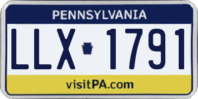 PA license plate LLX1791