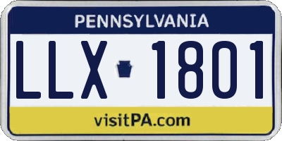 PA license plate LLX1801