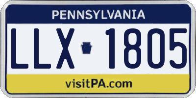PA license plate LLX1805