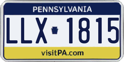 PA license plate LLX1815