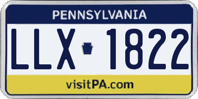 PA license plate LLX1822