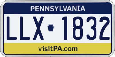 PA license plate LLX1832