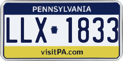 PA license plate LLX1833