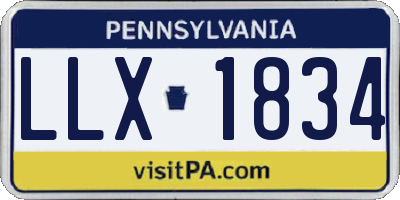 PA license plate LLX1834
