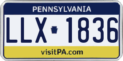 PA license plate LLX1836