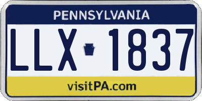 PA license plate LLX1837