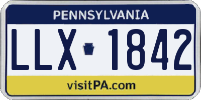 PA license plate LLX1842