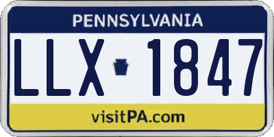 PA license plate LLX1847