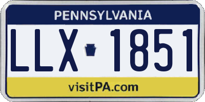 PA license plate LLX1851
