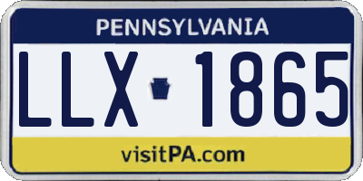 PA license plate LLX1865