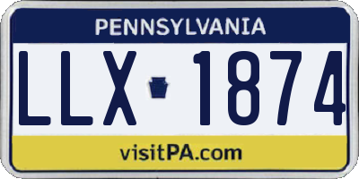 PA license plate LLX1874
