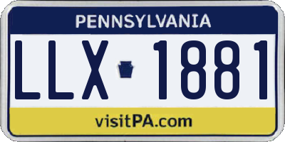 PA license plate LLX1881