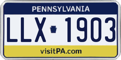 PA license plate LLX1903
