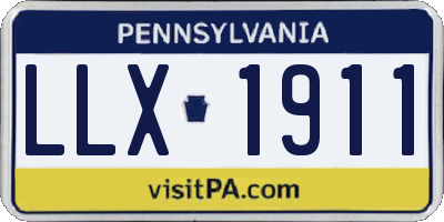 PA license plate LLX1911